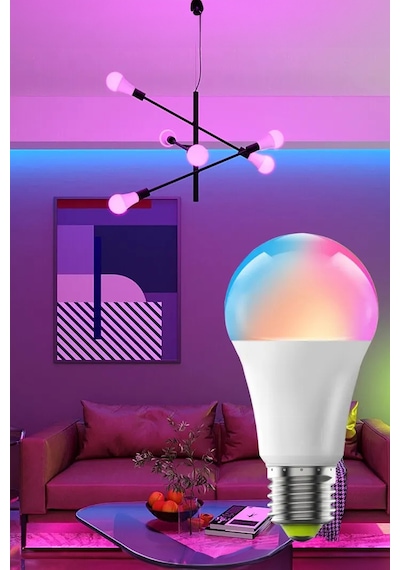 Thentech Rgb Modlu Uzaktan Kumandalı Led Ampul Gece Işığı Oyuncu Odaları İçin Uygun Ambiyans Ampul Beyaz