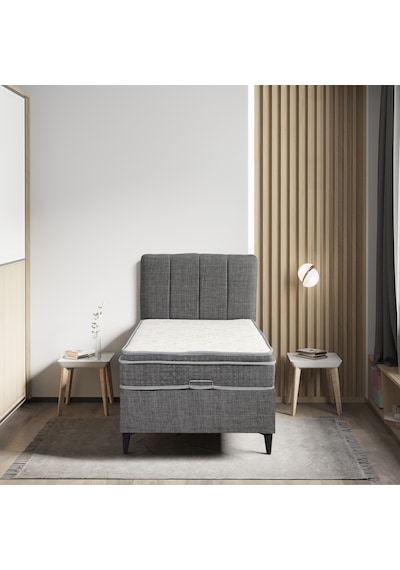 Relax Gri Yatak Baza Başlık Seti 3 Ü Bir Arada Konuma Özel Teslimat 100 x 200 CM