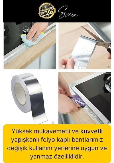 Premium Baca Klapesi Alüminyum Bant Aspiratör Borusu Seti Folyo Yanmaz Sızdırmaz Havalandırma Mutfak