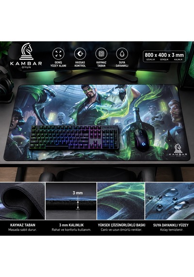 Kambar Oyun Büyük Boy Gaming Mouse Pad 800 400 3 Mm