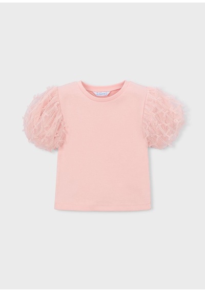 Mayoral Kız Çocuk Balon Kol Tshirt Pembe Pembe