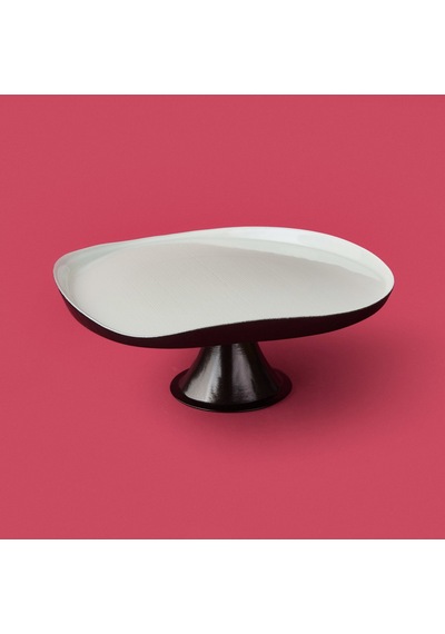 Kitchen Jota Ayaklı Tabak - Beyaz / Siyah - 32 Cm Çok Renkli