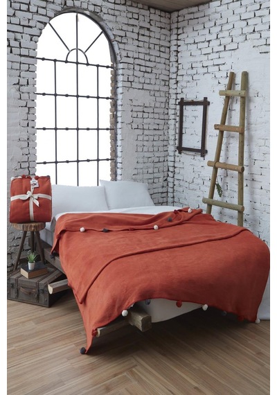 Dolce Bonita Home Tek Kişilik Ponponlu Pike Battaniye 150x200 Kir