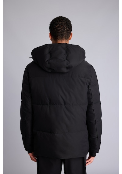 Defacto Su İtici Rüzgar Geçirmez Slim Fit Kapüşonlu Fermuarlı Cepli Kışlık Mont A3519ax26wnbk81 Siyah-bk81