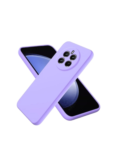 Realme 12 4g Uyumlu Silikon Kılıf - Kamera Korumalı Esnek Pastel Renk Kapak - Lila Lila