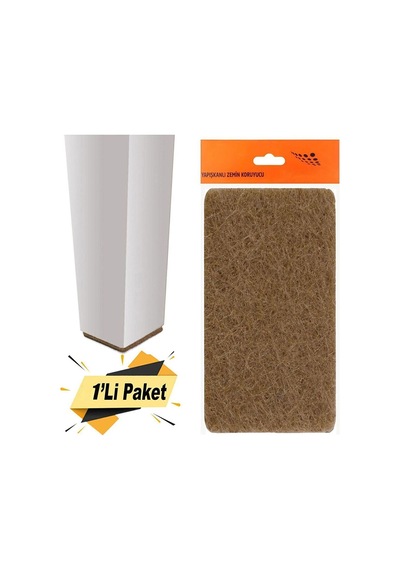 Yapışkanlı Dikdörtgen Mobilya Ayak Koruyucu Keçe 240x120 Mm Kaydırmaz Zemin Çizmez Keçesi Kahverengi