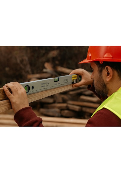 Mıknatıslı Su Terazisi 500 Mm Alüminyum Gövde 3 Ölçüm Penceresi Hs-0161