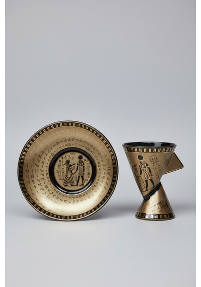 2'li Gold Mystic Desenli Porselen Kahve Fincan Takımı Şık Ve Zarif Türk Kahvesi Sunum Seti Beyaz