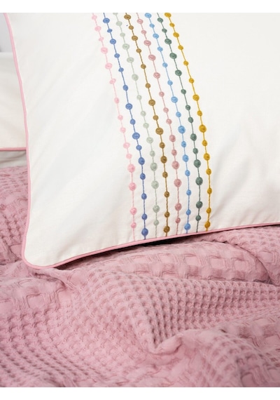 Cotton Box Cb Aura Pebble Tk Pıke Takımı+fıtted Carsaf Pembe Pembe