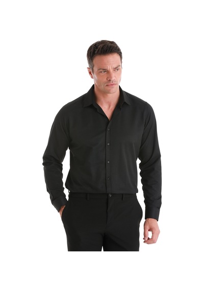Hatemoğlu Siyah Slim Fit Desenli Slim Yaka Pamuklu Uzun Kollu Gömlek 24d190000019 991 Siyah