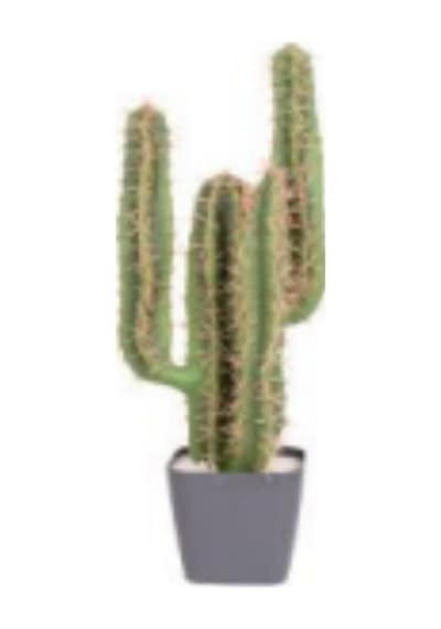 Yapay Kaktüs, Yuvarlak Saksılı - 35 Cm Çok Renkli