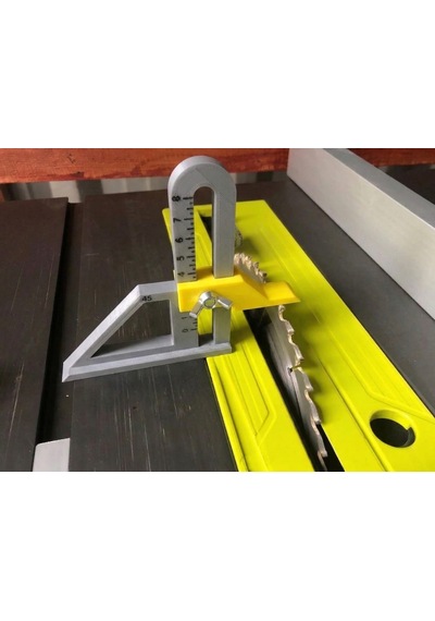 Yükseklik Ölçüm Mastarı - Masa Testeresi Ve Freze Ayar Aparatı 8cm Ölçüm, 45 Açı