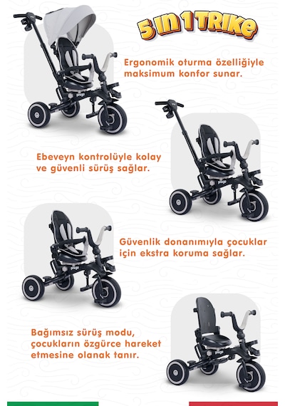 Prego Happy Dino Plus 360 Tamamen Katlanabilir Çocuk Bisikleti