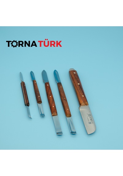 Kuyumculuk Ahşap Saplı Bıçak Seti Metalik