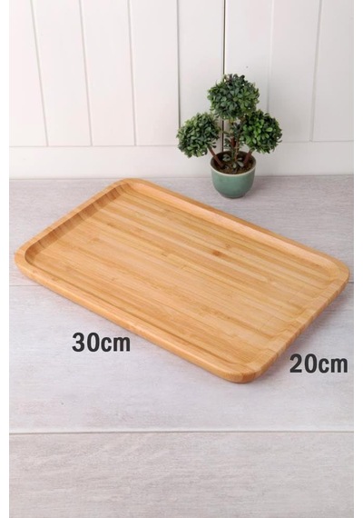 Bambu Lüx Dikdörtgen Büyük Servis-sunum Tabağı 30x20x1,8cm Bambu Bamboo