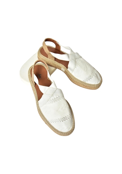 Fox Shoes S404010106 Beyaz Dantel Kumaş Kadın Espadril Sandalet Beyaz