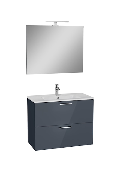 VitrA Mia 75100 Banyo Dolabı Seti Çekmeceli 80 Cm Antrasit Çok Renkli