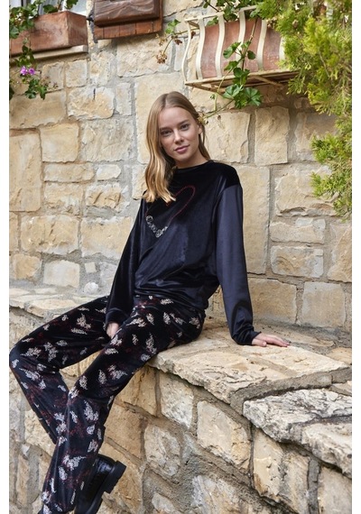 Aydoğan Kadın Kadife Baskılı Pijama Takımı (513216276)