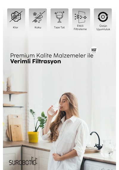 Premium 5000 Serisi 5'li 80 Gpd Membran Su Arıtma Filtresi