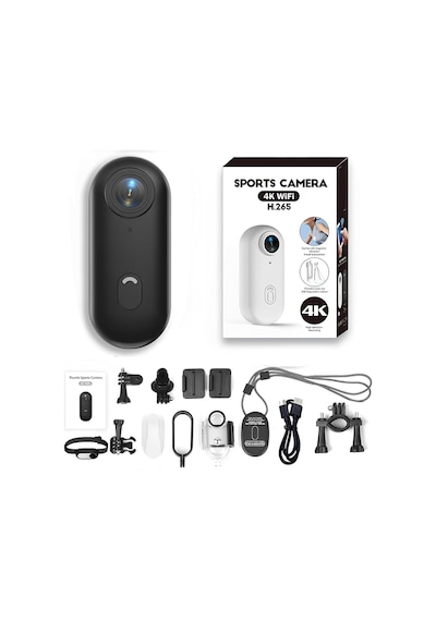 Vivopack Mini 4k Wıfı Aksiyon Kamerası Giyilebilir Video Kaydedici Sd Kart Dahil Siyah