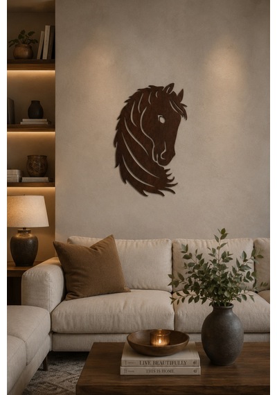 Ahşap At Temalı Duvar Sanatı Tablo 40x60