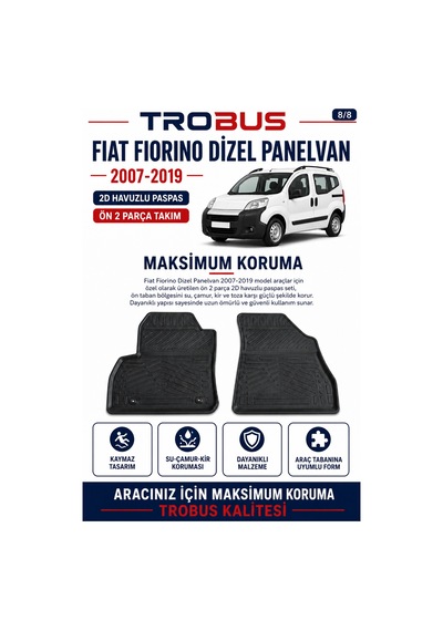 Trobus Fiat Fiorino Dizel Panelvan 2007-2019 2d Havuzlu Paspas 2 Parça
