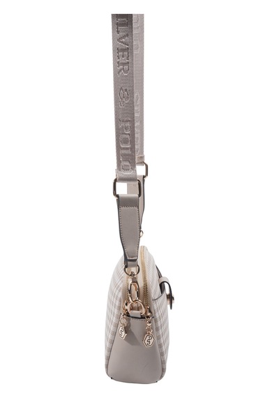 Silver Polo Sp1144 Kadın Çapraz Çanta Ekose Line Kare Kum Beji-kum Beji