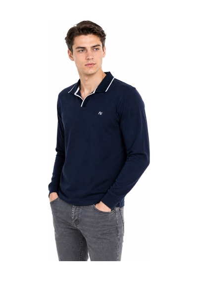 Advante Erkek Mevsimlik Spor Polo V Yaka Sweatshırt Bgl-st05469 Lacivert