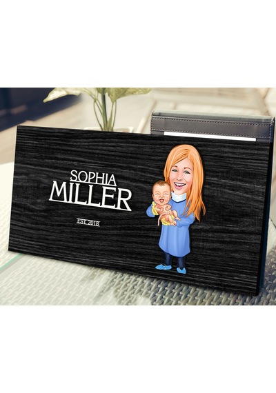 Bk Gift Kişiye Özel Kadın Doğum Uzmanı Karikatürlü Kabartma Tasarım Antik Siyah Ebony Ahşap Tabela-1, Dekoratif Tabela, Rustik Ev Dekorasyonu, Duvar