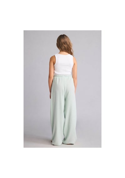 Defacto Wıde Leg Geniş Paça Keten Karışımlı Pantolon Kız Çocuk H1219a826smgn1113 Yeşil-gn1113