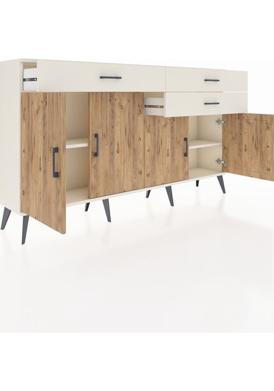 Arges Konsol 2 Raflı 3 Çekmeceli 4 Kapaklı 176x30x99 Aytaşı-çam/aytaşı Atlas Çam/aytası - Aytası