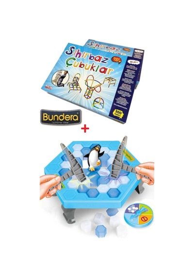 Penguen Buz Oyunu Buz Kırma Süper Bambu Çubuklar Sihirbaz Çubuklar Xl Süper Ikili Set