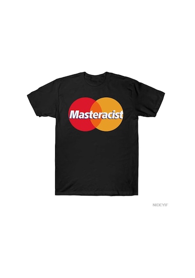 Flood Of Style Masteracist Komik Meme T-shirt Erkekler Kadınlar Için % 100% Pamuk T Shirt Kısa Kollu Üstler Siyah