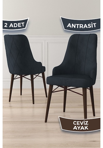 Canisa Neta Serisi, 1.sınıf Babyface Kumaş Sandalye, Ceviz Gürgen Ayak, 2 Adet Antrasit Sandalye Sandalye Antrasit Ayakları Beyaz