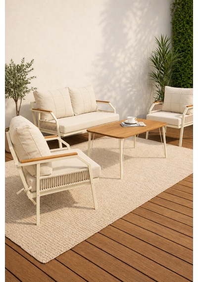 Daisy Krem 211 Masalı Krem Bahçe Mobilya Seti Balkon Teras Oturma Grubu Dış Mekan Şık Tasarım Daisy Krem 211 Masalı Krem Bahçe Mobilya Seti Balkon Teras Oturma Grubu Dış Mekan Şık Tasarım