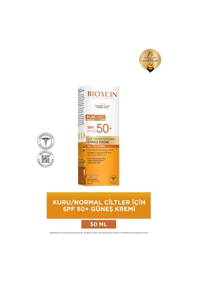 Bioxcin Sun Care Spf 50 Çok Yüksek Korumalı Güneş Kremi 50 ml Kuru Ve Normal Cilt - Kolajen Hyaluronik Asit