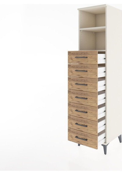Hyperion Dolap 2 Raflı 7 Çekmeceli 44x44x182 Aytaşı-çam Aytaşı