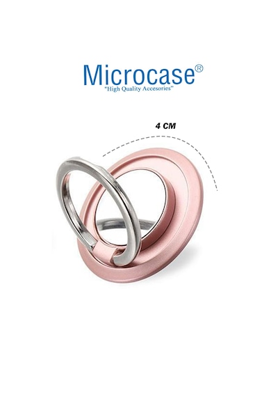Microcase Telefonlar İçin Standlı Yuvarlak Tasarım Parmak Ve El Tutucu - Al4171 Pembe