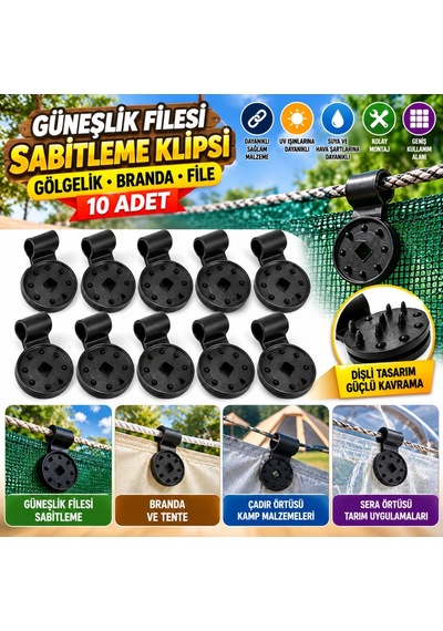 10 Adet Güneşlik Filesi Sabitleme Klipsleri, Gölgelik Bezi Ve Brandalar İçin Dayanıklı Plastik Kelep Diğer