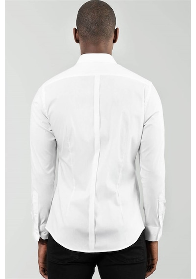 Tudors Süper Slim Fit Dar Kesim Erkek Gömlek-15230 Beyaz