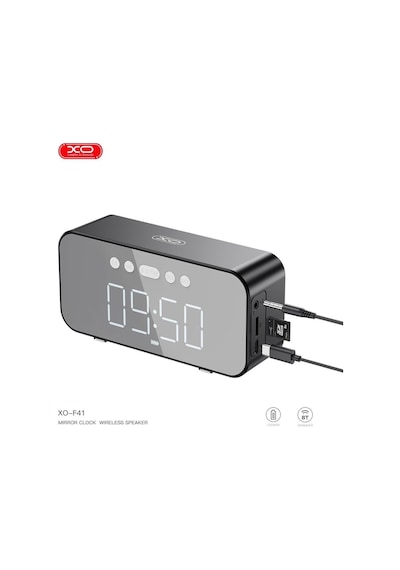 Xo-f41 Dijital Saatli Aynalı 1200mah Fm Radyo Ve Hafıza Kartı Destekli Bluetooth Hoparlör