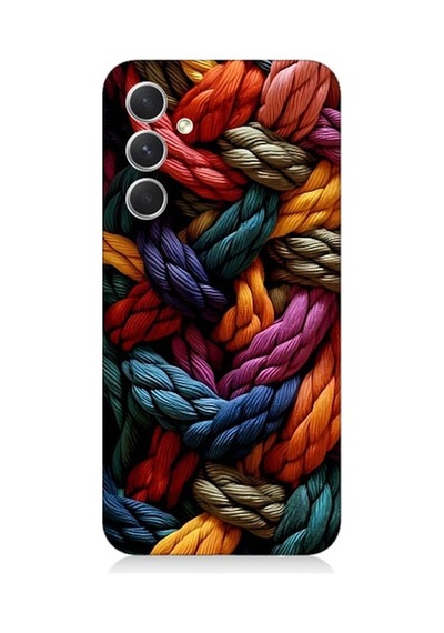 Samsung Galaxy S24 Uyumlu Pastel Renkli Düğüm İpler Desenli Silikon Kılıf