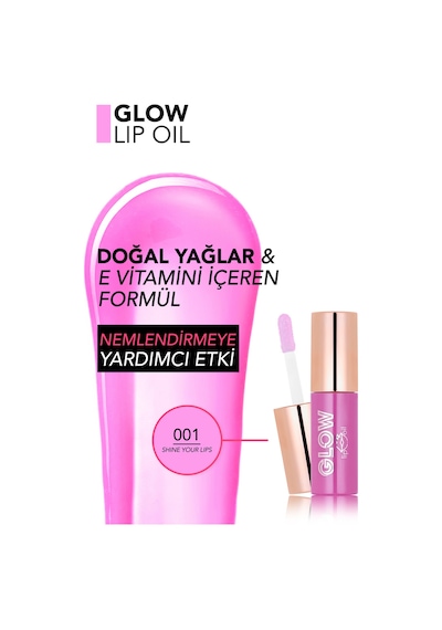 Flormar Glow Lip Oil Nemlendirici Etkili & Işıltılı Bitişli Renkli Dudak Yağı 001 Shine Your Lips