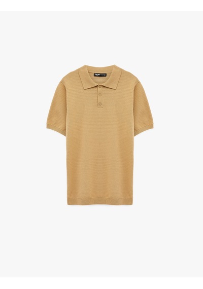 Koton Regular Fit Pamuklu Polo Yaka Kısa Kollu Triko Tişört Kahverengi 6sam70039ht Kahve