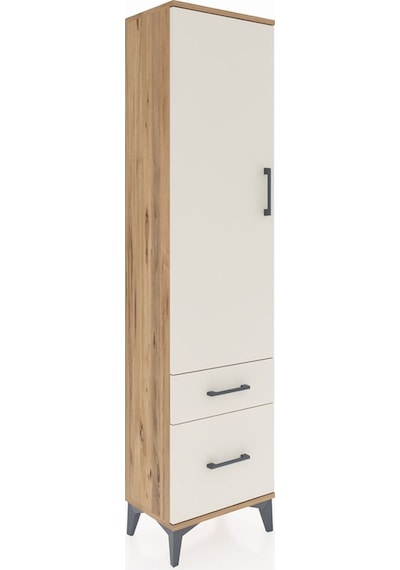 Arges Dolap 2 Raflı 2 Çekmeceli Tek Kapaklı 44x30x182 Çam-aytaşı Çam