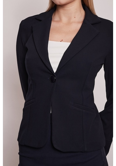 Jument Yakalı Flato Cepli Kolu Duble Uzun Kol Ofis Şık Blazer Kumaş Ceke (512163501)