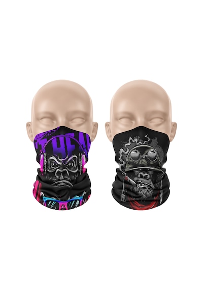 Dair Maymun Desenli 2'li Set Boyunluk Bandana Outdoor Balaklava Yüz Ma