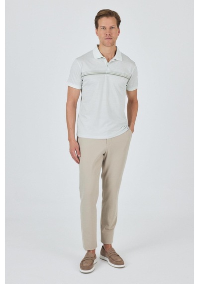 Kısa Kol Baskılı Pike Polo Yaka Cepsiz Slim Fit Tişört 1011250168 Su Yeşili