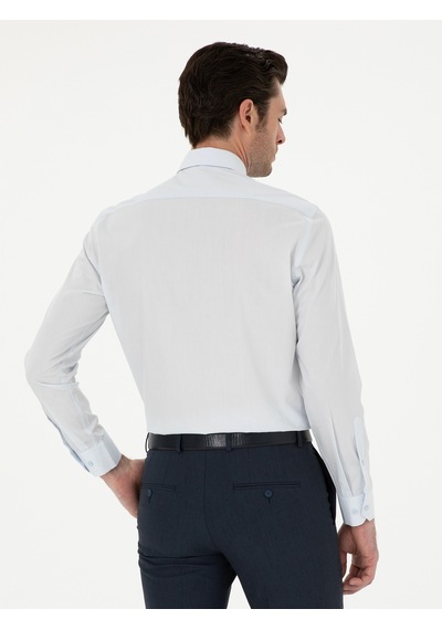 Cacharel Açık Mavi Slim Fit Pamuk Klasik Gömlek Denım