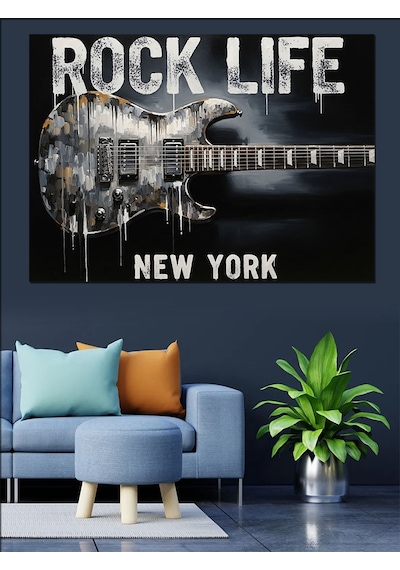 Rock Hayat New York Dekoratif Kanvas - Mdf Ahşap Tablo